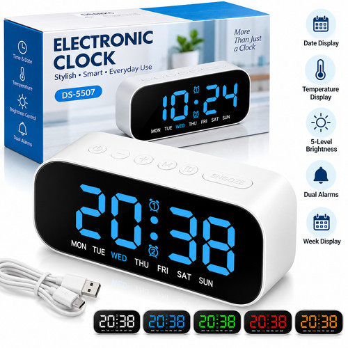 Led electric digital alarm - led,
