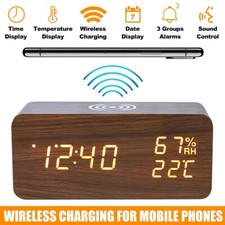 LED Wooden Digital Bedside