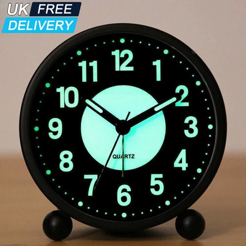 Black silent bedside alarm - silent,