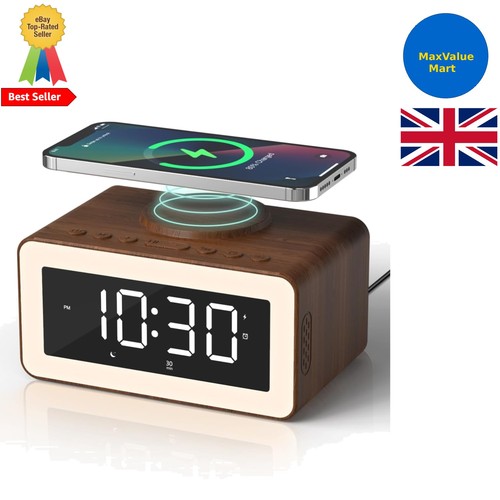 Stylish bedside clock - 5-in-1,