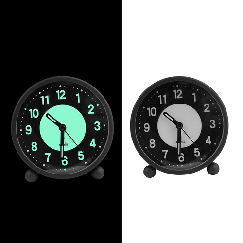 Black silent bedside - silent, alarm