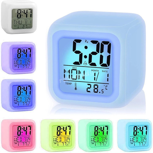 Colorful led night - colorful, clock