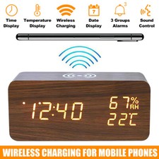 Bedside Wooden Alarm Clock Day