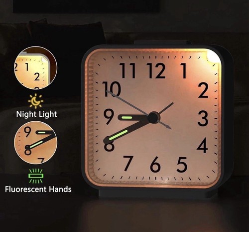 Non ticking silent alarm - silent, clock