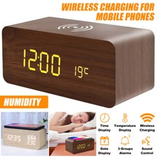 LED Wooden Digital Bedside