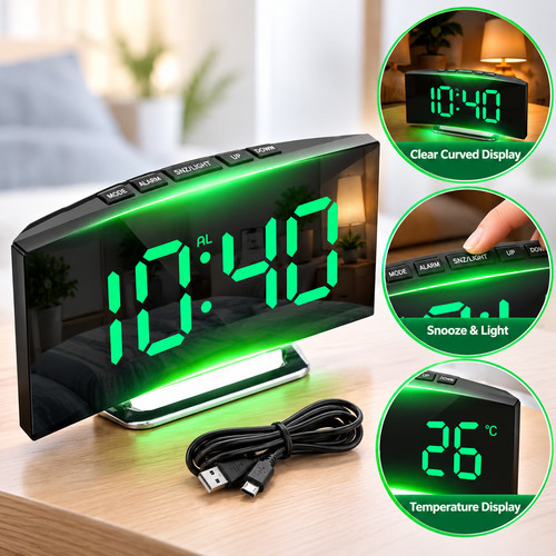 Modern led digital alarm clock - modern,